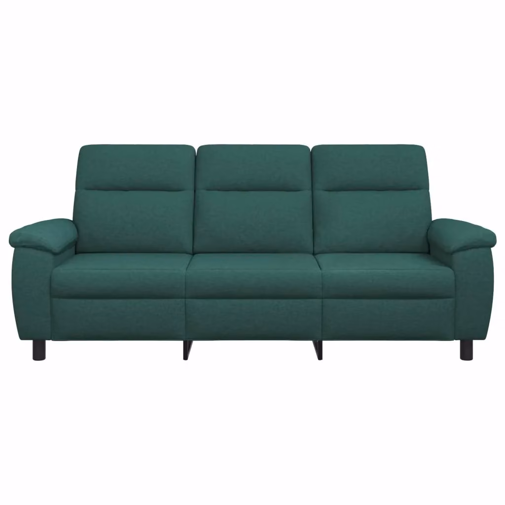 Divano moderno vidaXL in tessuto verde scuro e nero con struttura in metallo L: 214 cm, P: 90 cm, H: 95 cm – 2
