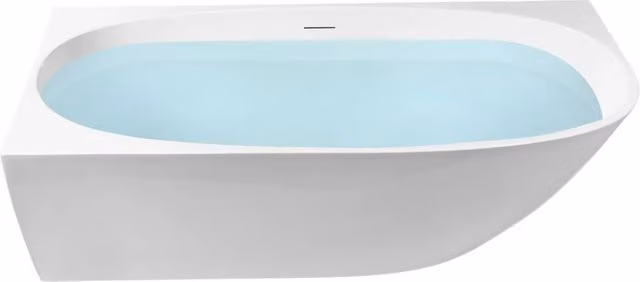 Vasca da bagno angolare destra 170 x 80 cm Finitura acrilica bianco lucido stile moderno