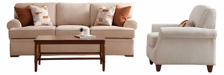 Bequeme 2‑teilige Wohnzimmer‑Set 3‑Sitzer Sofa und Sessel elegant.