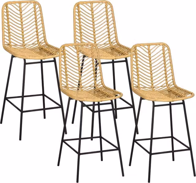 Sgabello da bar ¨C zephmum ¨C giallo, struttura in metallo, 42.5x52x102 cm