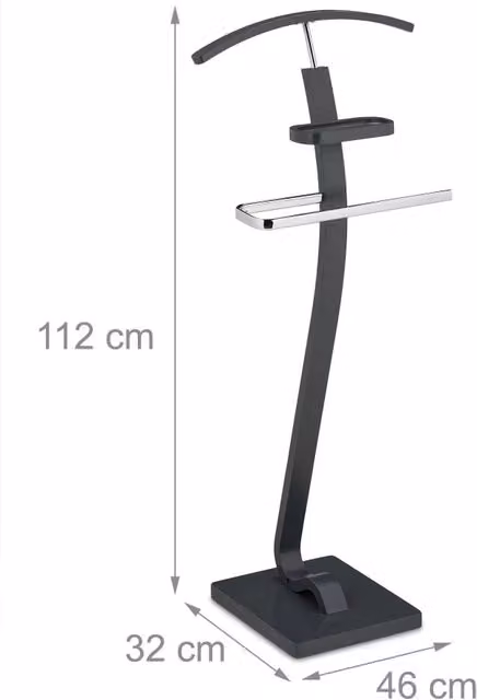 Servo muto moderno con ripiano per abito 50 x 40 x 30 cm in metallo nero 13_0013686