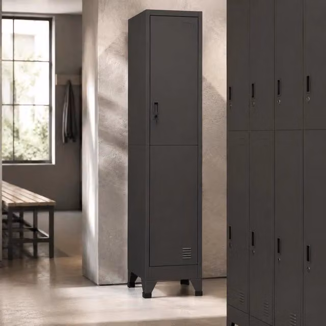 Locker Cabinet, Anthracite, 38x45x180 Cm, Steel