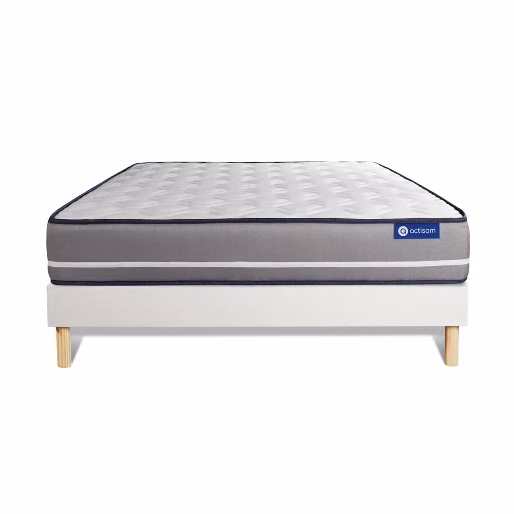 Kit rete e materasso Actisom Actilatex Hybrid in lattice e memory foam bianco L: 135 cm, P: 190 cm, H: 20 cm – 2
