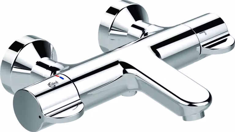 Ideal Standard termostato da bagno a superficie CERAPLUS 2 attacchi a S, term. Disinfezione, disaccoppiamento cromo