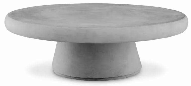 Casa Padrino tavolo da giardino grigio Ø 100 x H. 32 cm - Tavolino da giardino rotondo in cemento rinforzato con fibra di vetro - Arredo giardino e patio - Qualità lusso