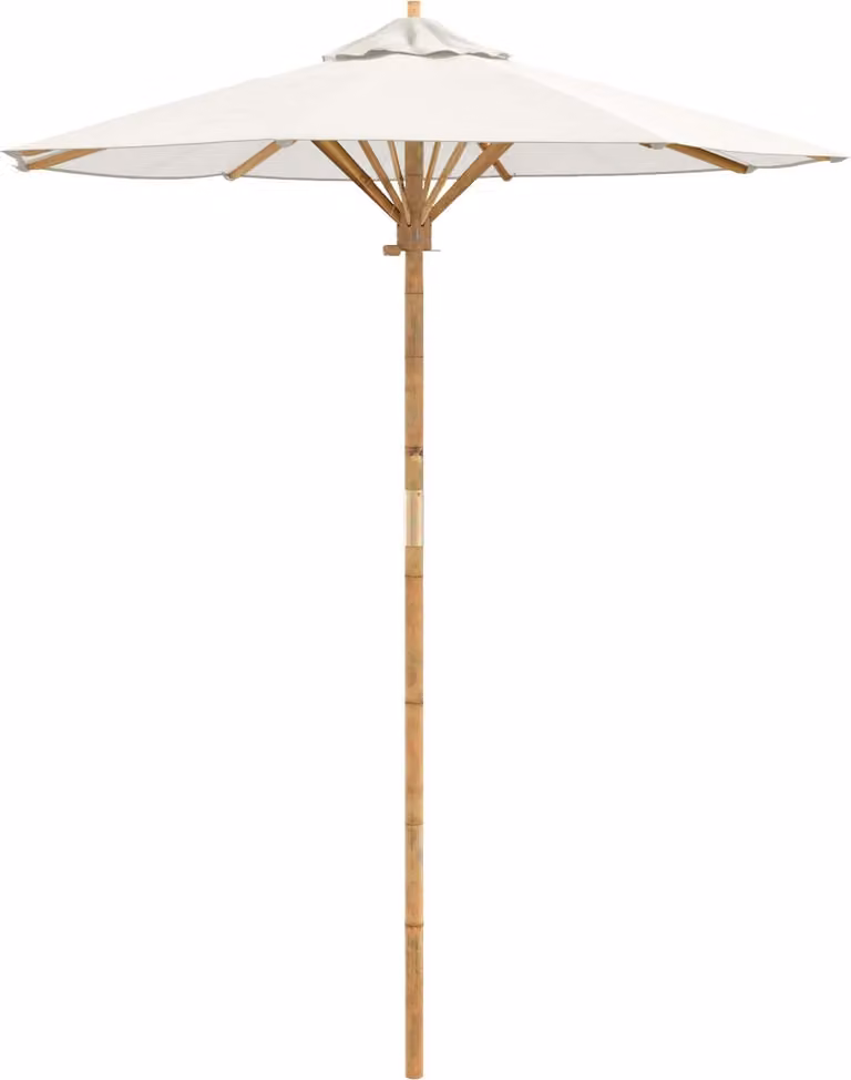 Ombrello da giardino Bianco Crema Ø 180 x 230 cm Bambù