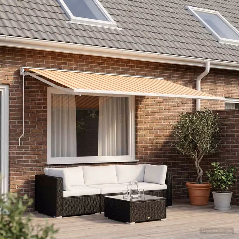 vidaXL Telo di ricambio per tenda da sole in poliestere Multicolore L: 350 cm, P: 250 cm