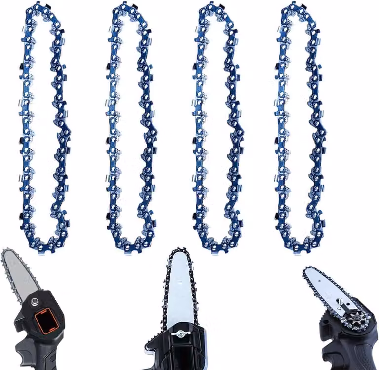 Catene per motoseghe compatte, 15 cm, confezione da 4 pezzi, catene di ricambio per motoseghe compatte da 6 pollici, universali
