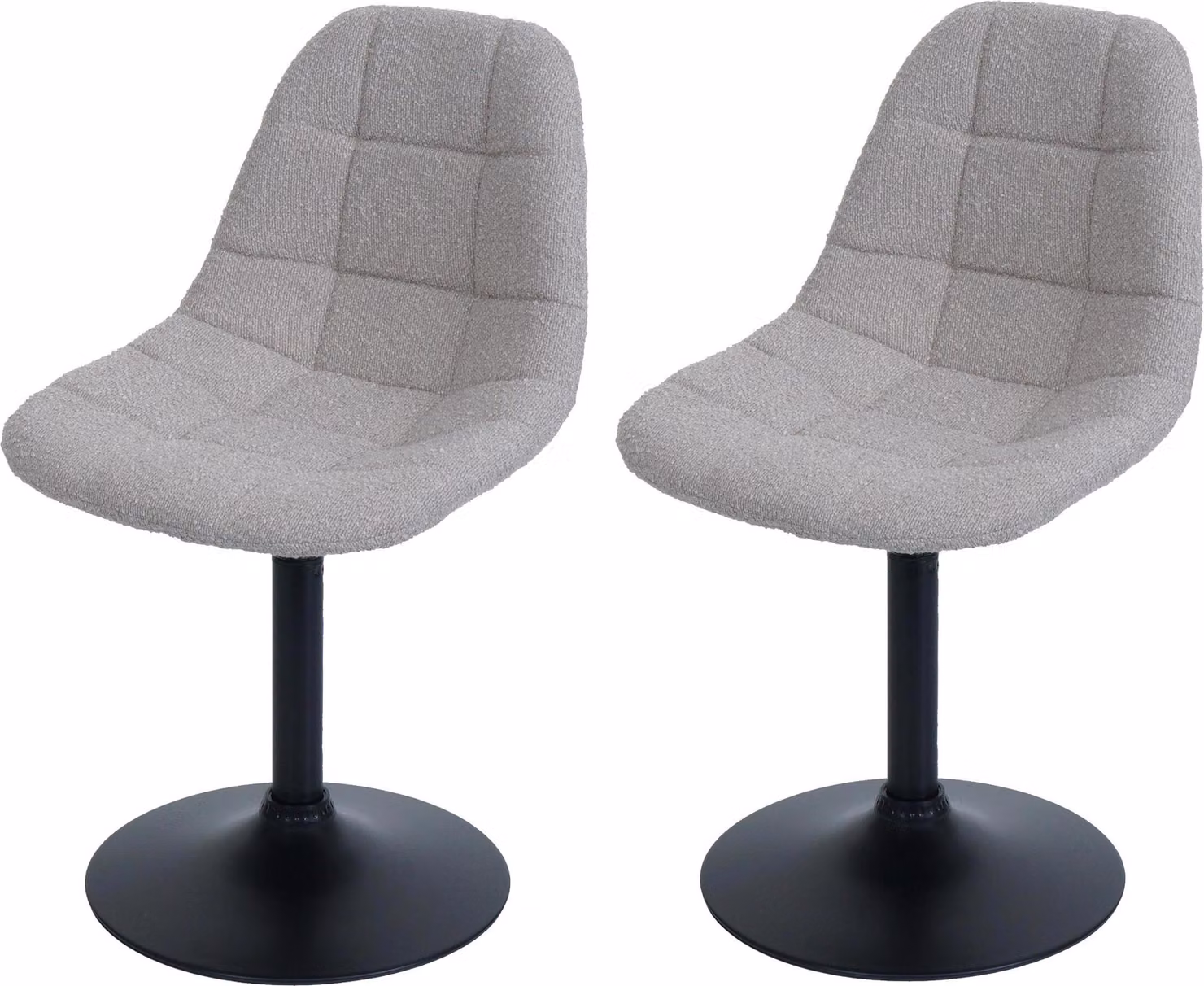 Set di 2 sedie da sala da pranzo | A x L x P 83 x 47 x 43 cm | Altezza seduta 47 cm | Acciaio Tessuto/bouclé | Taupe | Sedia da cucina Sedia girevole