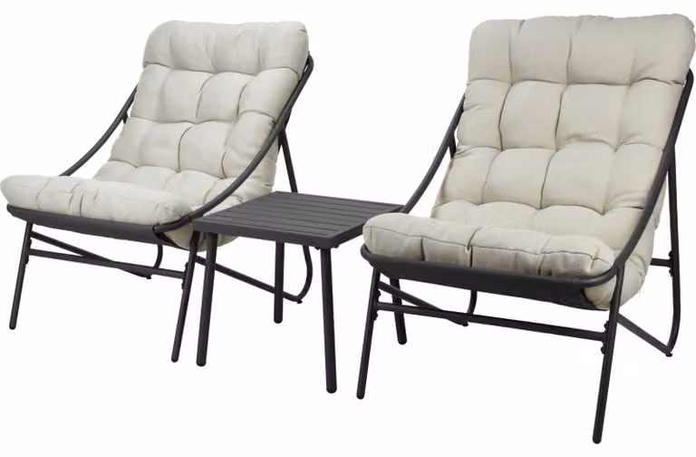 ProGarden Set di 3 mobili da balcone grigio