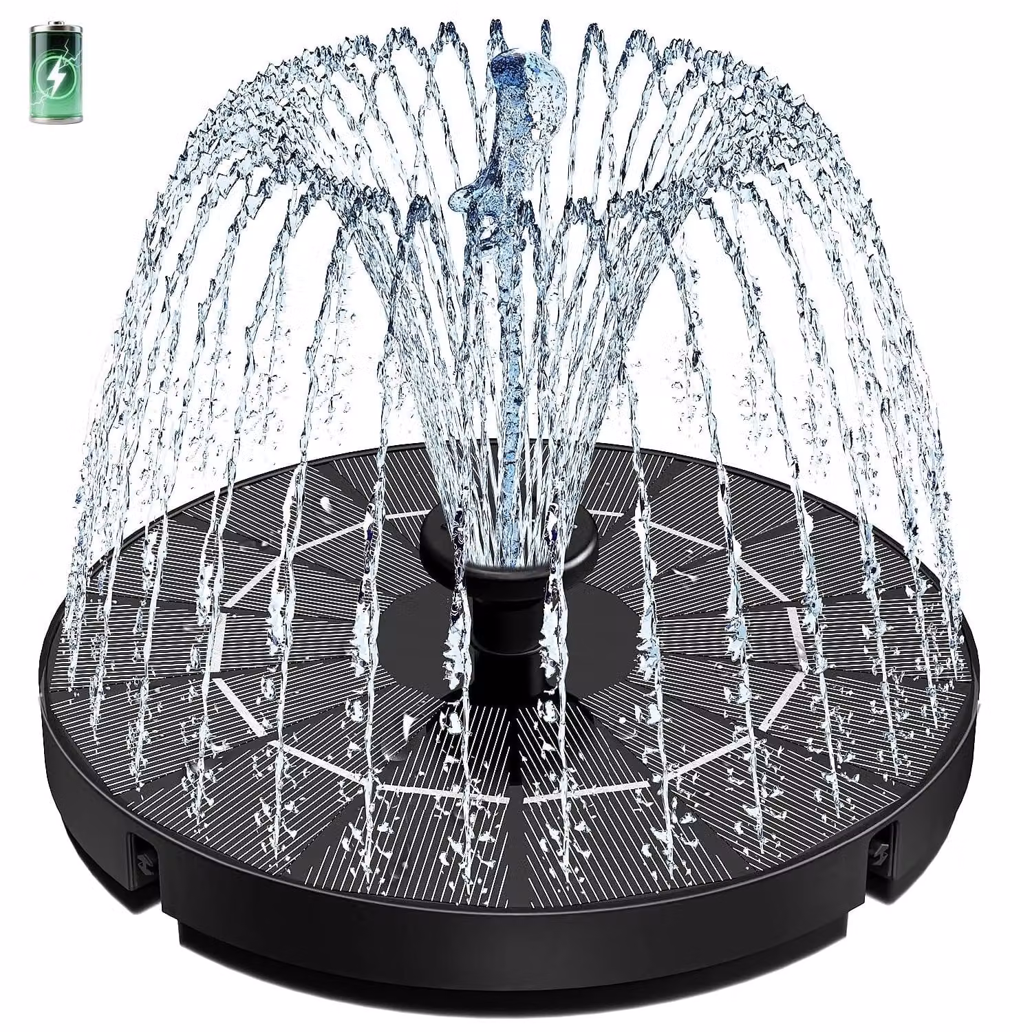 Fontana solare per esterni, 3,5 W, con pompa dell'acqua e batteria da 2000 mAh