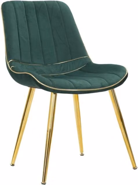 Sedia Paris verde e gold in tessuto con gambe dorate – set 2 pezzi