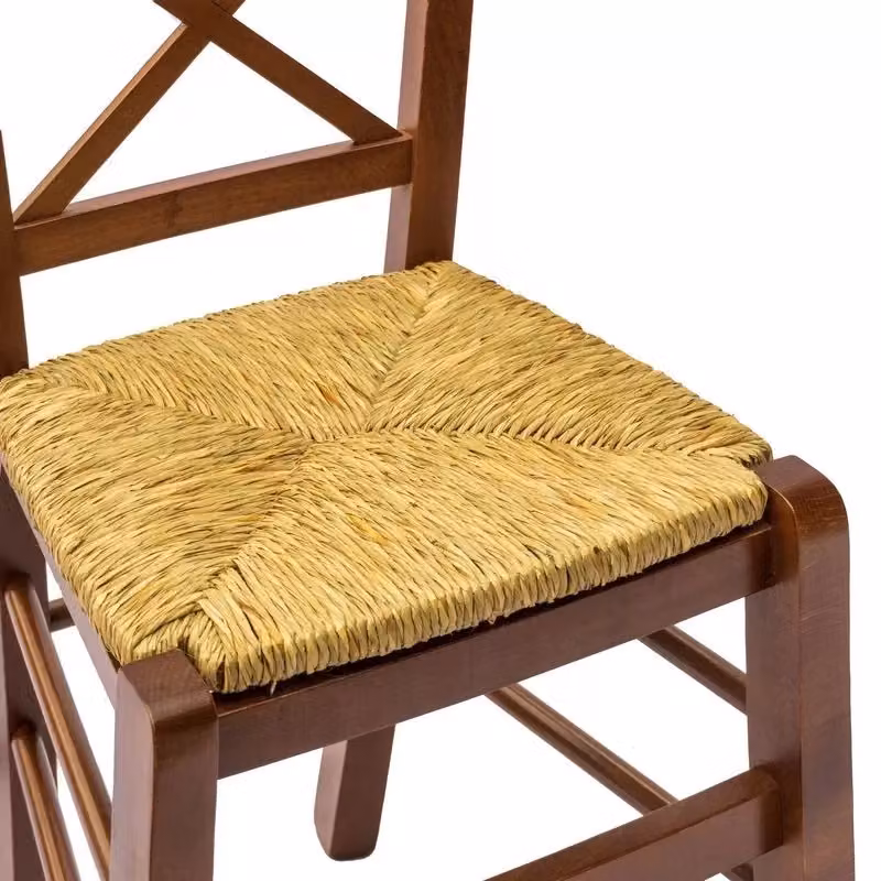 Set di 2 sedie Croce in legno di faggio e paglia color noce Mobili 2G – 2