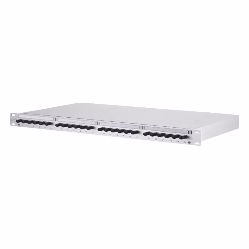 Metz Connect OpDAT PF Patchfeld splice 24xST-S (metallico), OM2, grigio 1502020124-E