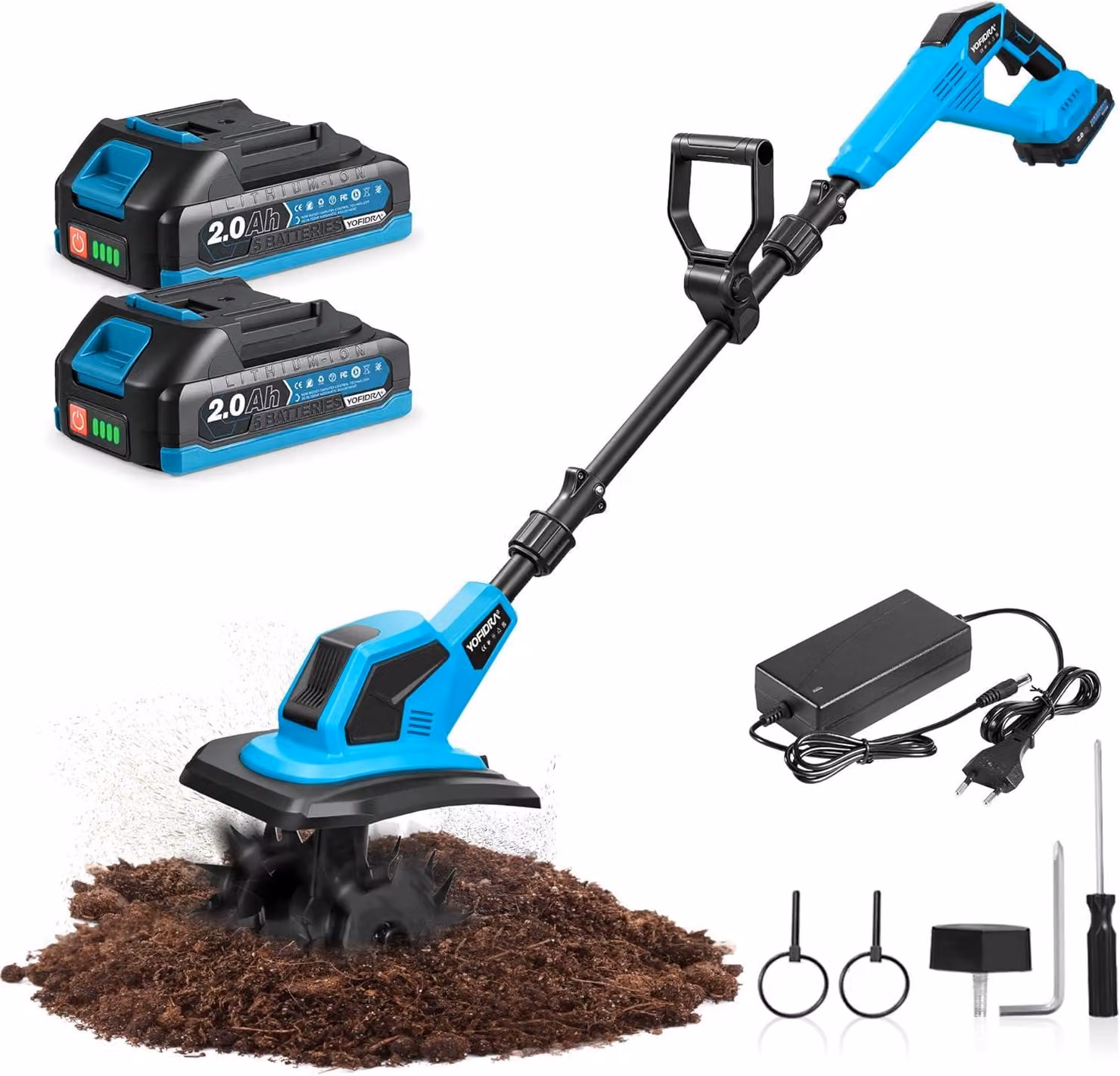 Accu motosega elettrica, ideale per piccoli giardini e spazi verdi compatti