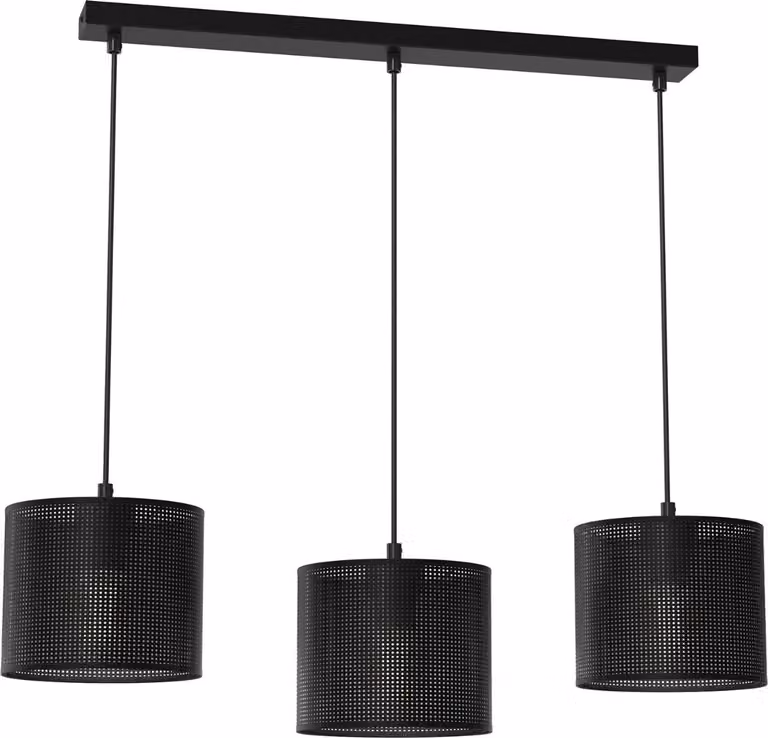 Lampada a sospensione Loft shade black strip 3xE27 15W Luminex mesh shades