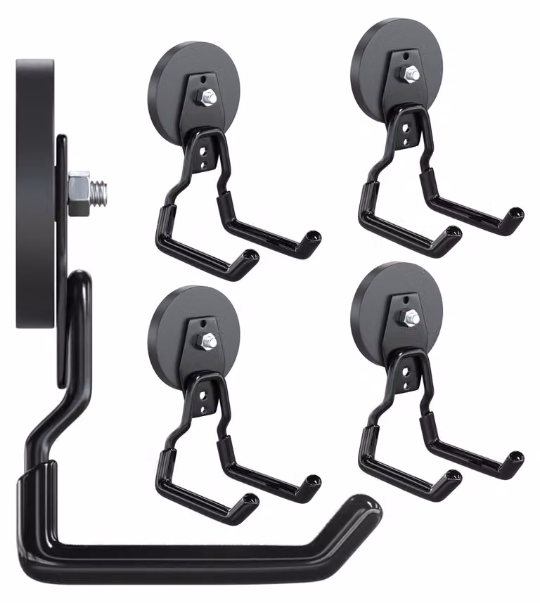 Set di ganci magnetici - Resistenti e antiscivolo - Neri - Confezione da 4 pezzi