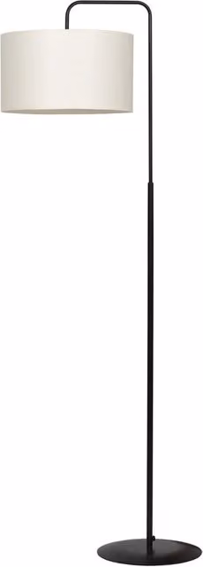 Lampada da terra Emibig Trapo moderna in metallo e tessuto nera e beige, Altezza: 150 cm