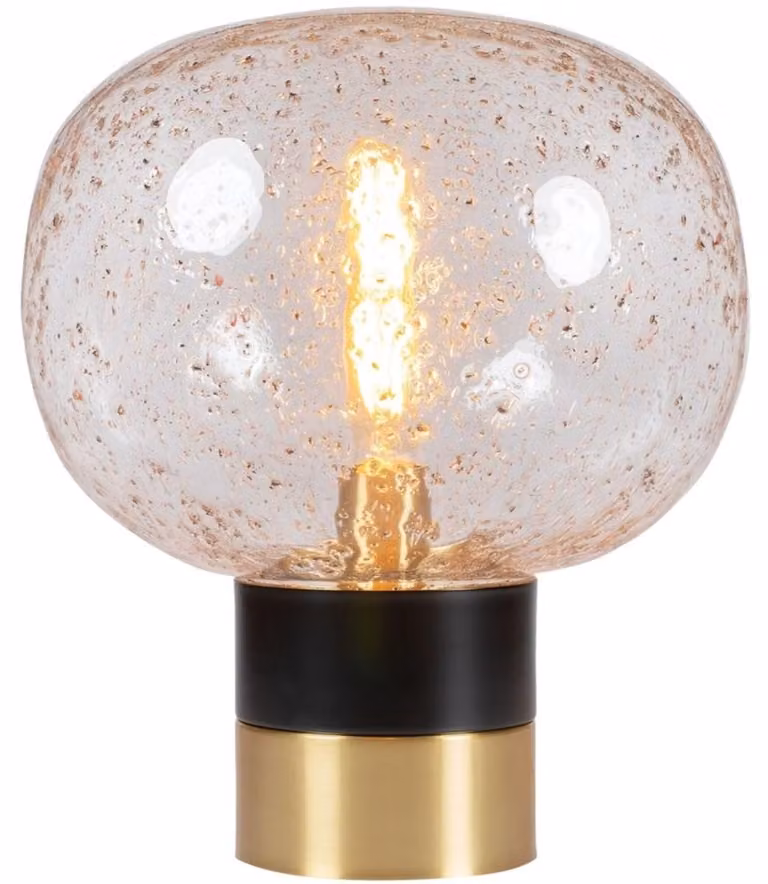 Casa Padrino lampada da tavolo color nero/ottone Ø 34 x H. 38 cm - Lampada da tavolo di design