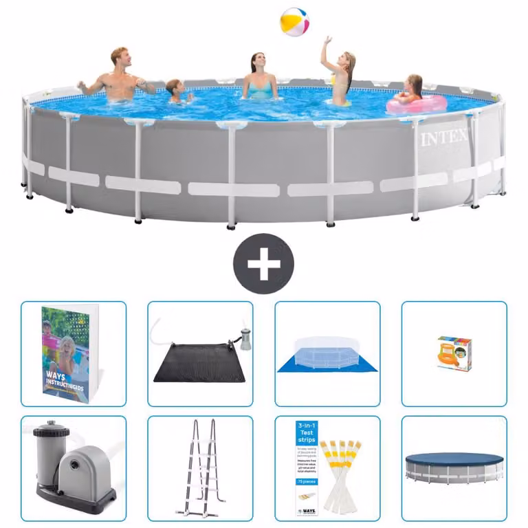 Struttura per piscina a forma di prisma - 610x132 cm - composta da 7 elementi - modello S559