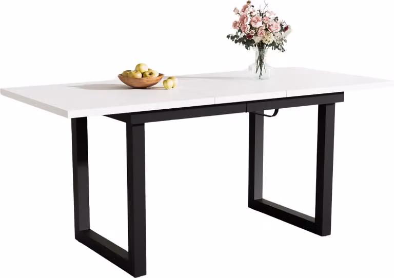 Tavolo da pranzo allungabile, L140/180*P80*H75, stile industriale, tavolo rettangolare da salotto in ferro, tavolo da pranzo multifunzionale salvaspazio,