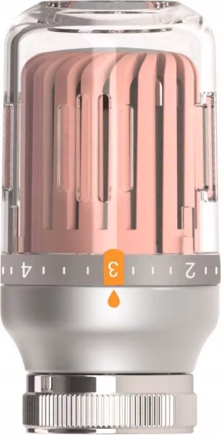 Testa Termostatica Per Radiatori In Cristallo M30X1,5 Grigio - Rosa