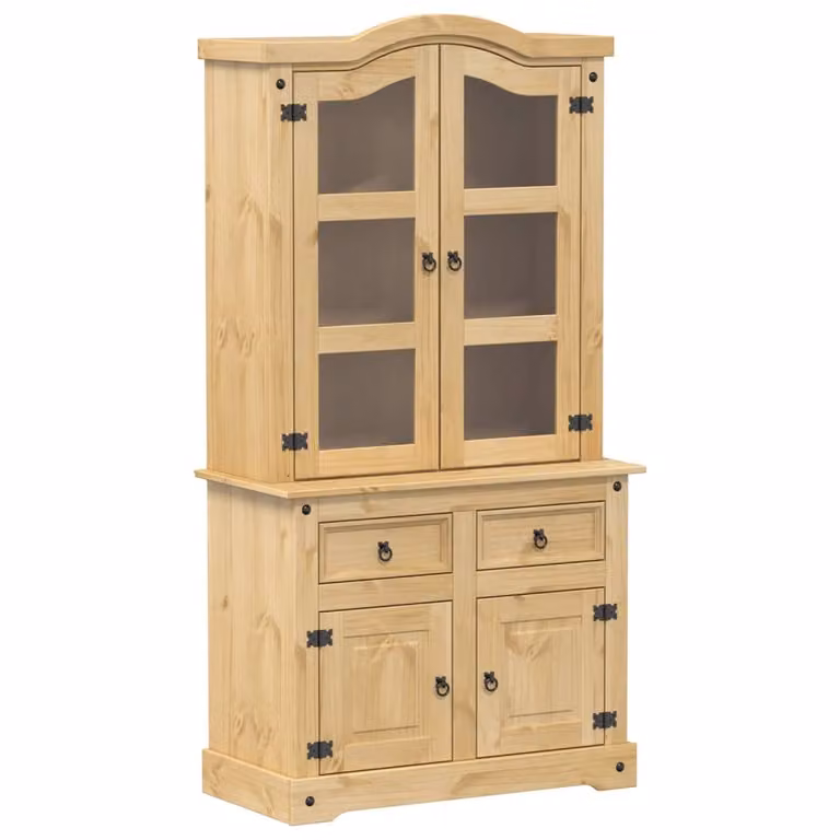 Vetrina 100x48,5x179 cm in Legno Massello di Pino