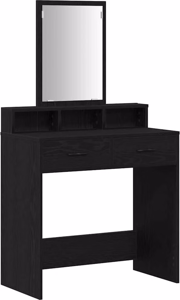 Tavolo da Trucco Rovere Nero 79 x 41 x 140 cm Legno multistrato