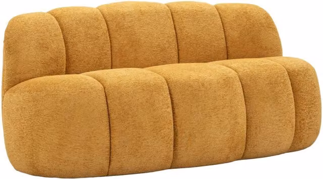Divanetto Ball Vikasa Home in compensato e tessuto giallo, L 145 cm x P 80 cm x H 69 cm – 1