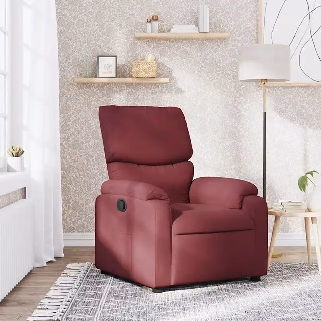 Divano Sedia-Poltrona Reclinabile in Tessuto Rosso Vino 959590