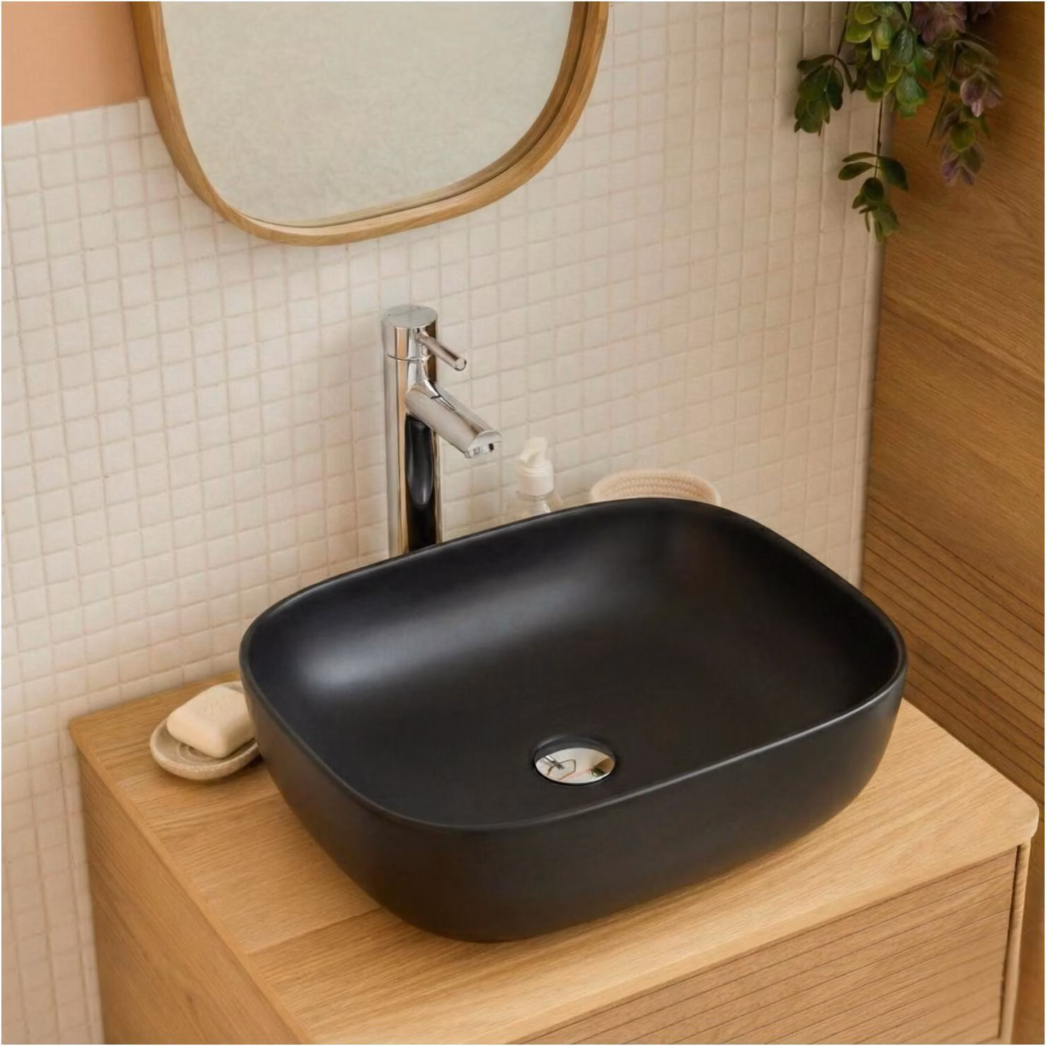 Lavabo ovale da appoggio in Vetroceramica DIEGO