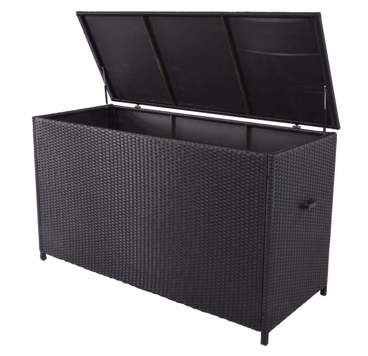 Contenitore per cuscini Black Polyrattan Alluminio Nero 165 x 67 x 95 cm