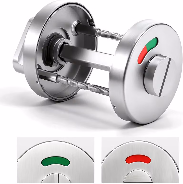 Set di rosetta per WC con indicatore di occupazione, da 38-40 mm, in acciaio inossidabile, per bagni