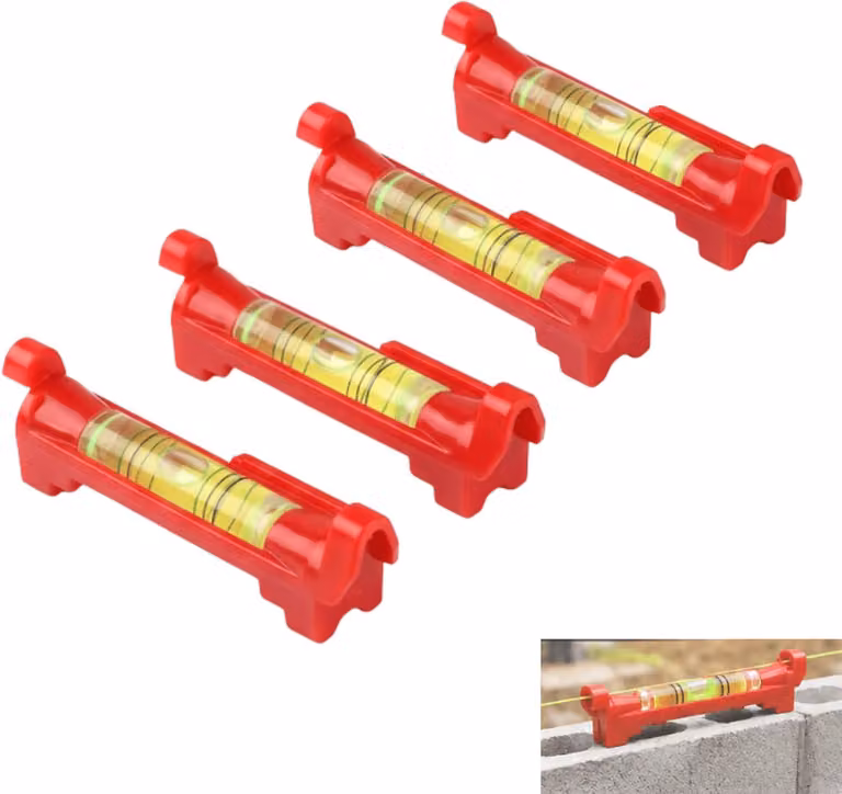 Set di livelle a bolla, 4 pezzi, livelle rosse, per misurazioni precise