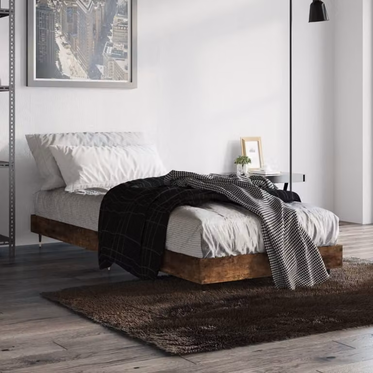 The Living Store struttura letto in rovere fumé 75x190 cm materiale a base di legno