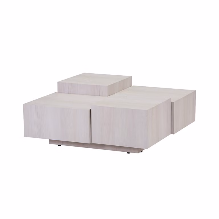 Home Deluxe - Tavolino da caffè NAYELI - Look legno chiaro , Dimensioni: 96 x 96 x 39 cm , - Piano in MDF, senza montaggio I Tavolino da salotto Tavolino da salotto Tavolino da divano