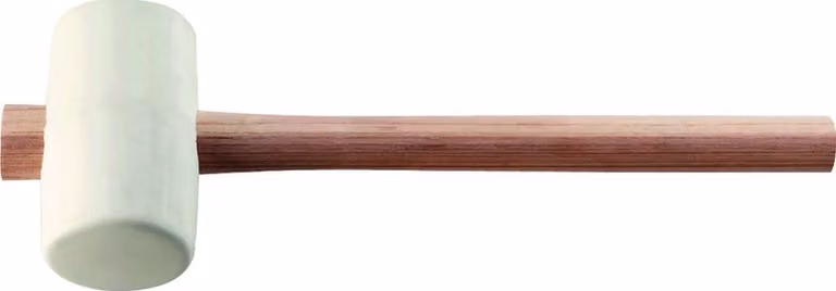 Martello di gomma - Testa da 64 mm, lunghezza totale 113 mm, frassino bianco, 70 Shore A, superficie piana