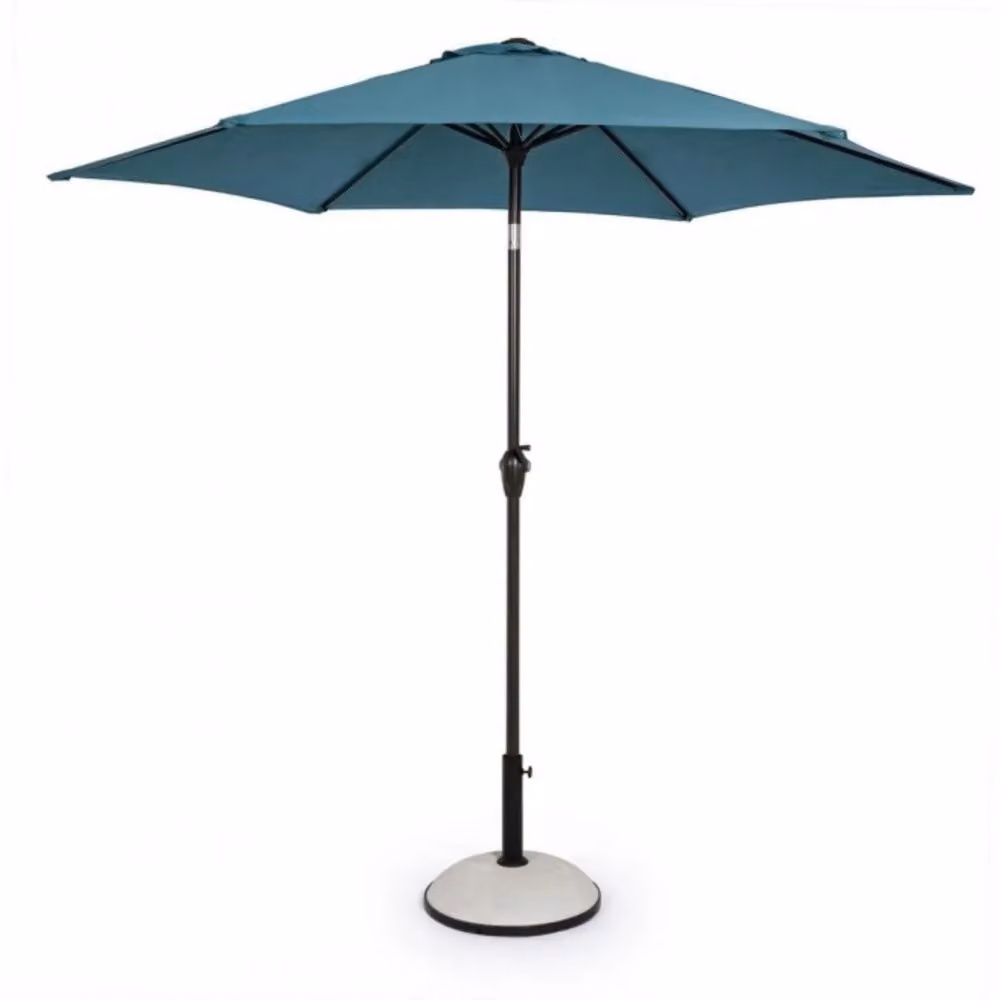 Ombrellone rotondo KALIFE con palo centrale in alluminio e telo blu 2,7m