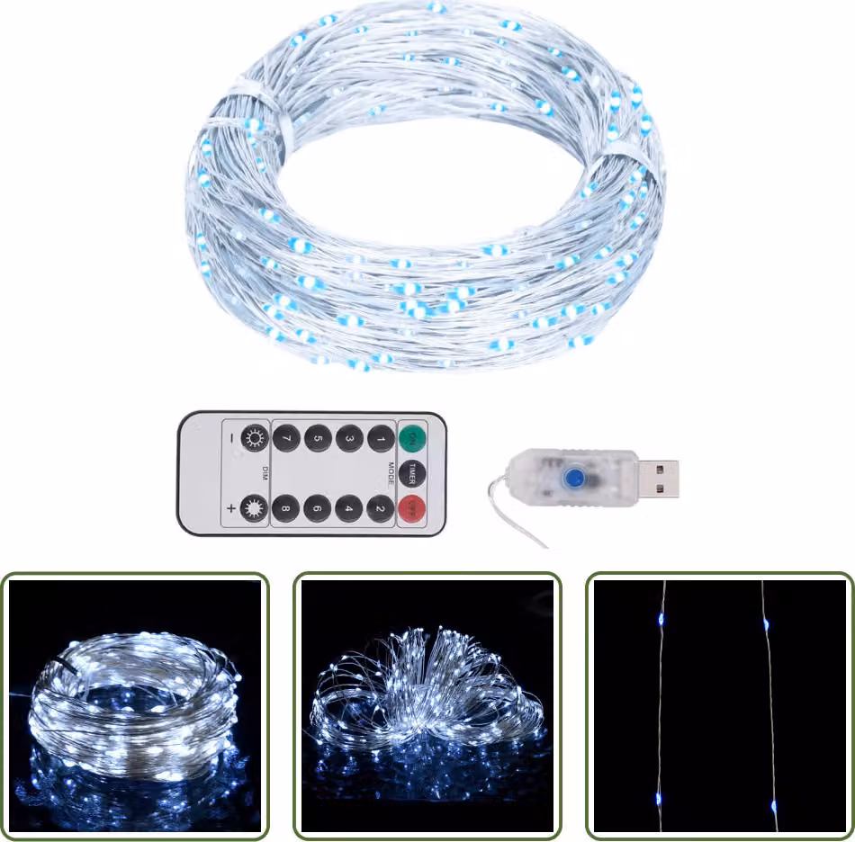 The Living Store Fiabe a LED con 150 LED bianco freddo 15 m