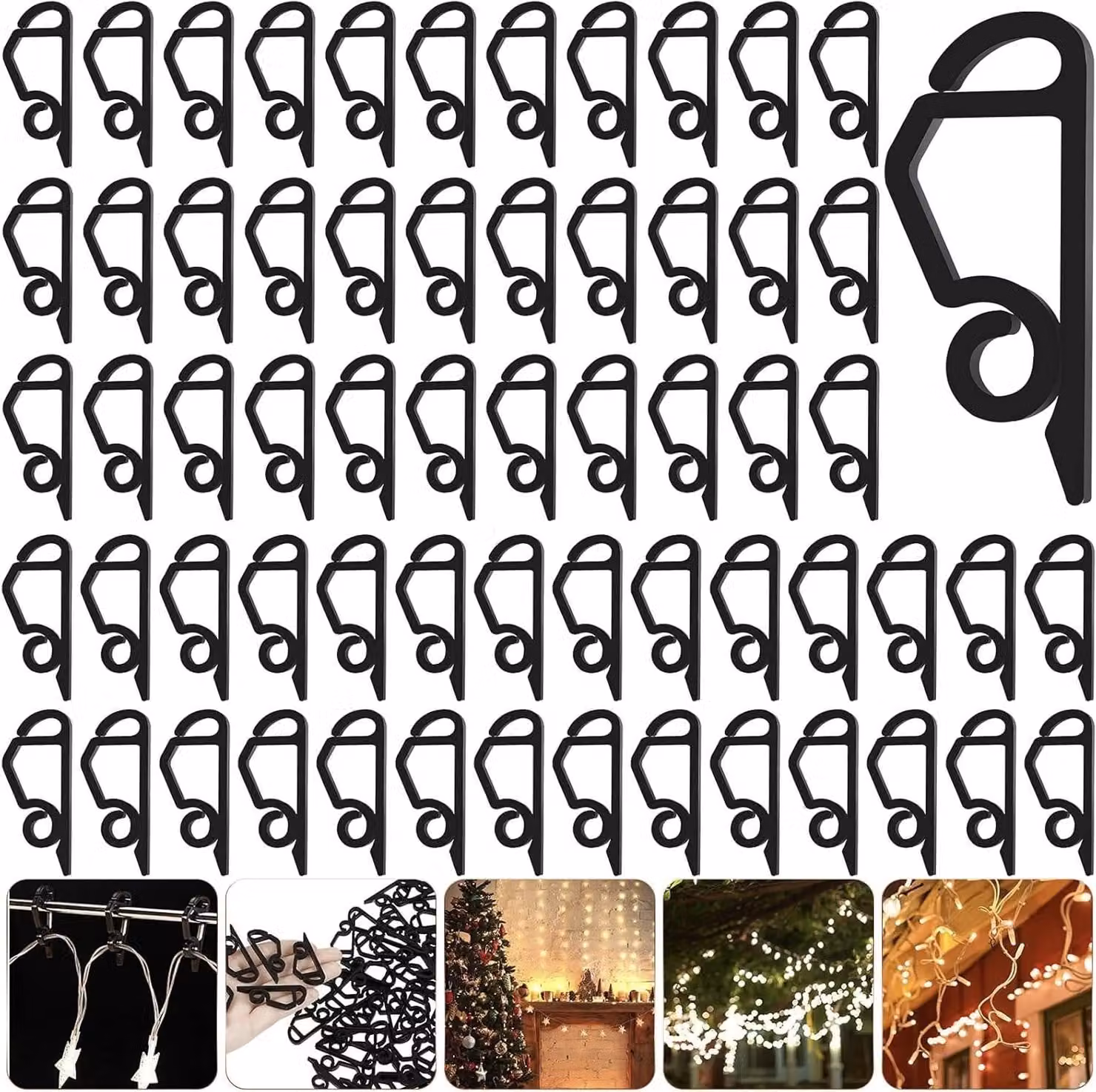 120 clip per luci natalizie