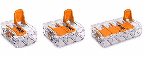 Connettori compatti, con meccanismo a leva, da 0,14 a 4 mm², confezione da 10 pezzi, per collegamenti elettrici