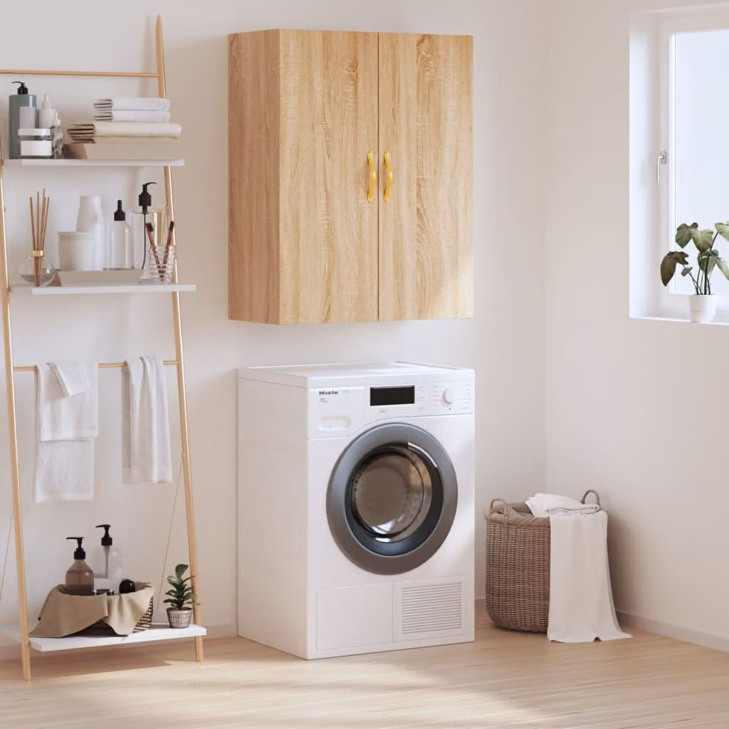 Mobile a parete vidaXL in rovere sonoma con ante a battente, L: 69,5 cm, P: 34 cm, H: 90 cm