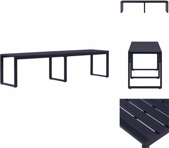 vidaXL Panchina da giardino 180 cm PS board nero - Panchine da giardino