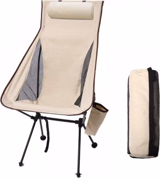 Sedia da esterno leggera - Pieghevole - Alta 105 cm - Robusta - Con borsa per il trasporto - Per il campeggio e il giardino