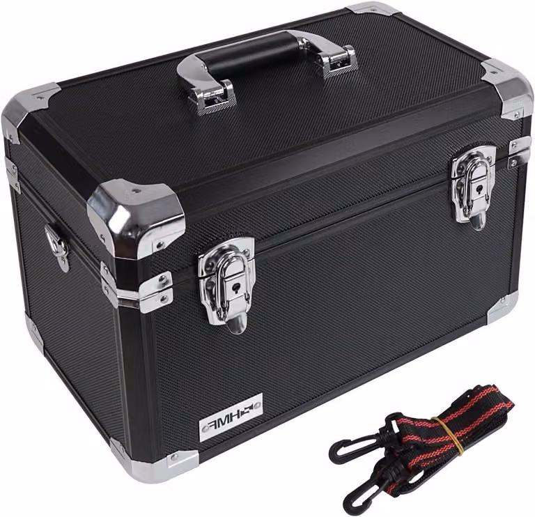 Valigetta in alluminio per il trasporto di fotocamere e accessori, con scomparti personalizzabili - 40 x 27,5 x 23,5 cm, ideale per viaggi e stoccaggio