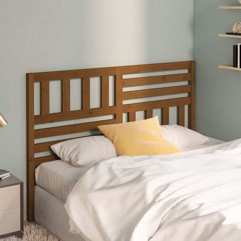 Testiera per letto vidaXL in legno massello di pino, colore marrone, L: 156 cm, P: 4 cm, H: 100 cm