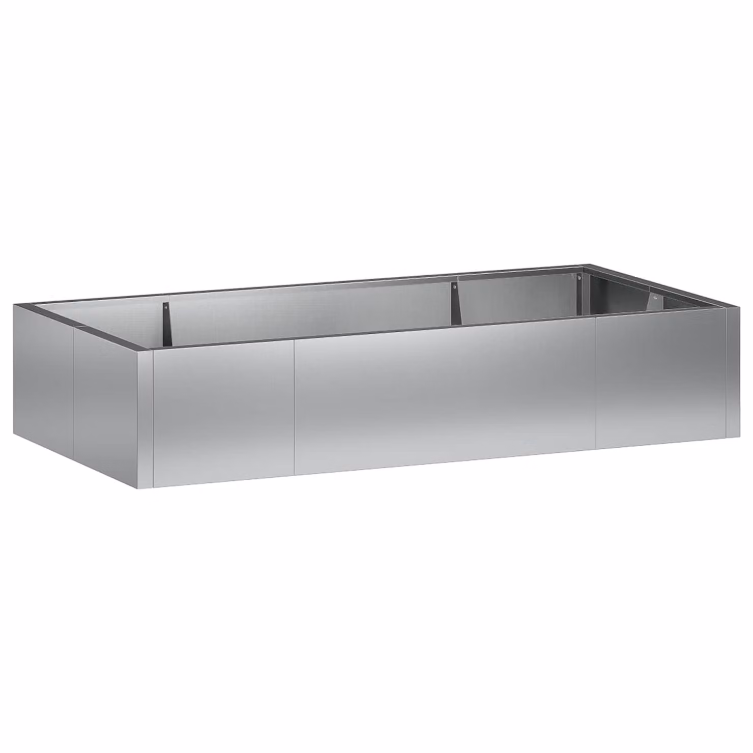 vidaXL Set di 6 pezzi Muro di contenimento per aiuole rialzate in acciaio zincato argento L 200 cm, P 100 cm, H 40 cm