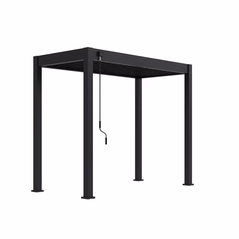Pergola Barbecue Ombréa autoportante in alluminio e acciaio, colore Antracite, L: 3 m, P: 1,5 m – 2