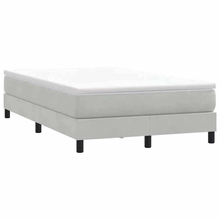 vidaXL Giroletto a Molle in Velluto Grigio Chiaro L: 123 cm, P: 213 cm, H: 25 cm