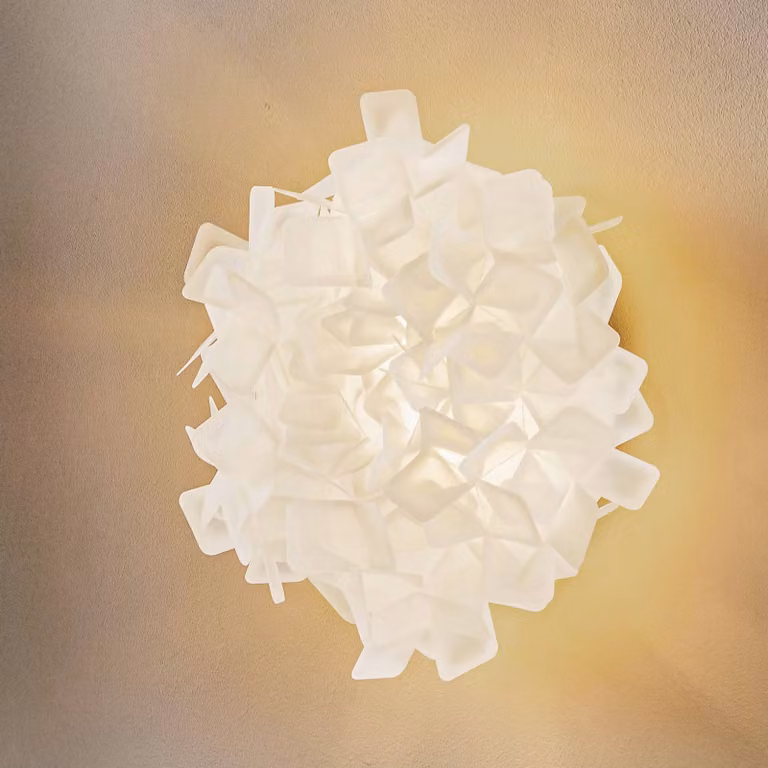 Slamp Plafoniera di design Clizia, dimmerabile, Giallo / Arancione, Soggiorno / Sala da pranzo, Plastica, Design, Plafoniera